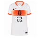 Billige Fotballdrakt Nederland Denzel Dumfries #22 Replika Bortedrakt Dame VM 2026 Kortermet Billige Fotballdrakt Nederland Denzel Dumfries #22 Replika Bortedrakt Dame VM 2026 Kortermet